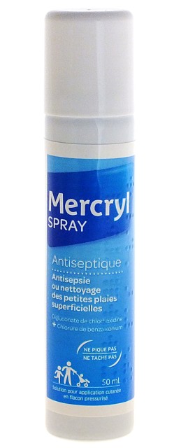 MERCRYL Spray Antispetique Désinfectant Petites Plaies (50ml) Pharmacie Veau