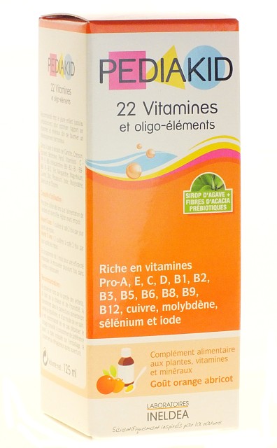 Pediakid 22 Vitamines Et Oligo-Éléments Goût Orange Abricot Flacon