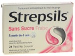 Strepsils Fraise Sans Sucre Pastilles à Sucer